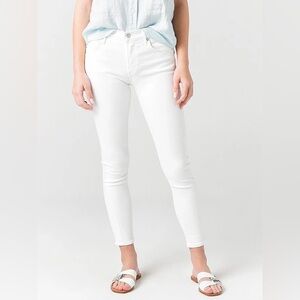 Agolde Sophie Mid Rise Skinny Ankle Jeans Phantom White 26 A123-1013 Denim